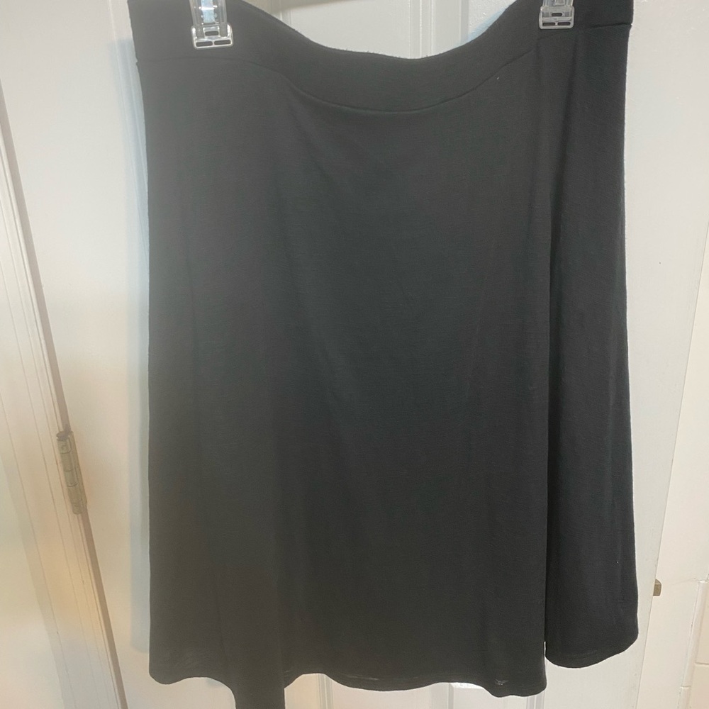 Cato Black Midi Asymmetrical A-Line Skirt